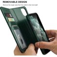 thumbnail image 3 of iPhone 11 Pro Wallet Case with Card Holder PU Leather Magnetic Detachable Kickstand Shockproof Wrist Strap Removable Flip Cover for iPhone 11 Pro 5.8 inch (Green), 3 of 13