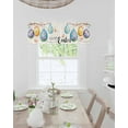 thumbnail image 3 of Happy Easter Valance for Windows Floral Eggs Curtains Valances Butterfly Rod Pocket Valance Window Treatments Spring Holiday Short Curtains for Kitchen Living Room Bedroom Bathroom 54x18 Inch, 3 of 6
