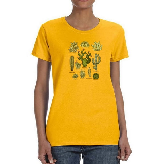 Plants And Cacti T-Shirt Women -Smartprints Designs, Female Large