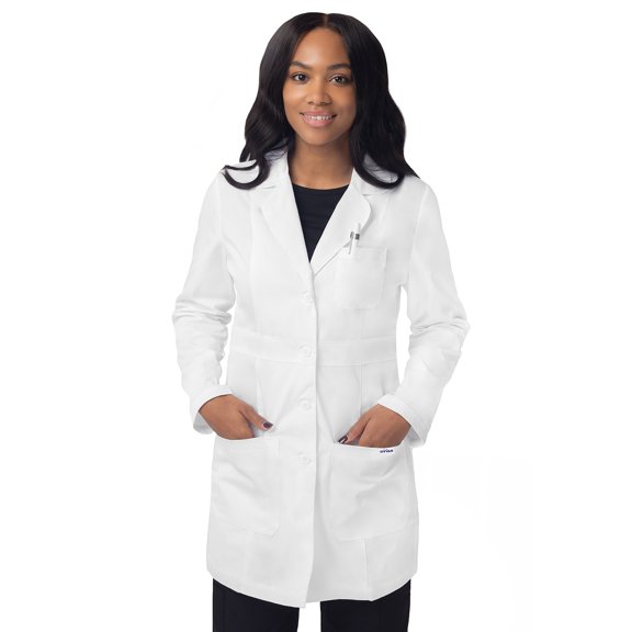 SIVVAN Scrubs For Women - 33" Modern Slim Lab Coat - S8804 - White - XXS