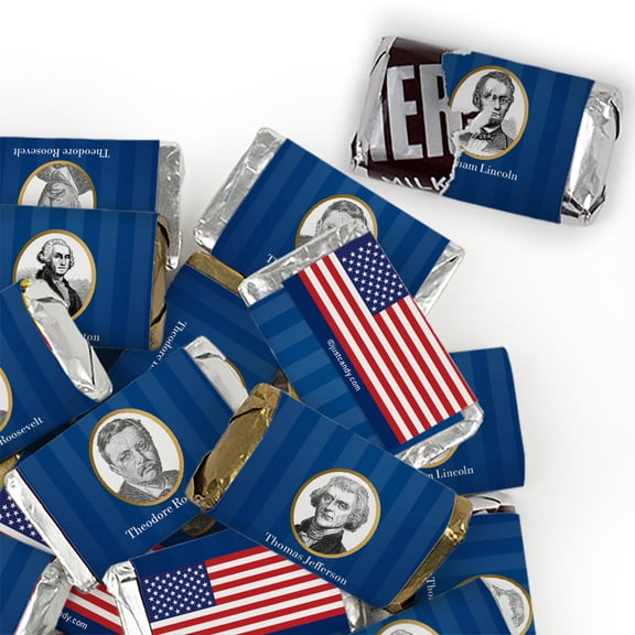 68 Pcs President's Day Assorted Hersheys Chocolate Miniatures For Giveaways & Favors By Just Candy