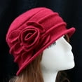 thumbnail image 1 of Vintage Women Wool Church Cloche Flapper Hat Lady Bucket Winter Flower Cap, 1 of 8