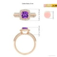 thumbnail image 4 of ANGARA Natural 0.8 Ct. Amethyst with Diamond Halo Ring in 14K Rose Gold for Women (Ring Size: 6), 4 of 9
