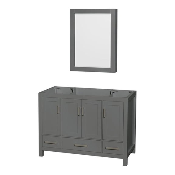 Wyndham Collection Sheffield 47" Metal Single Bathroom Vanity in Dark Gray