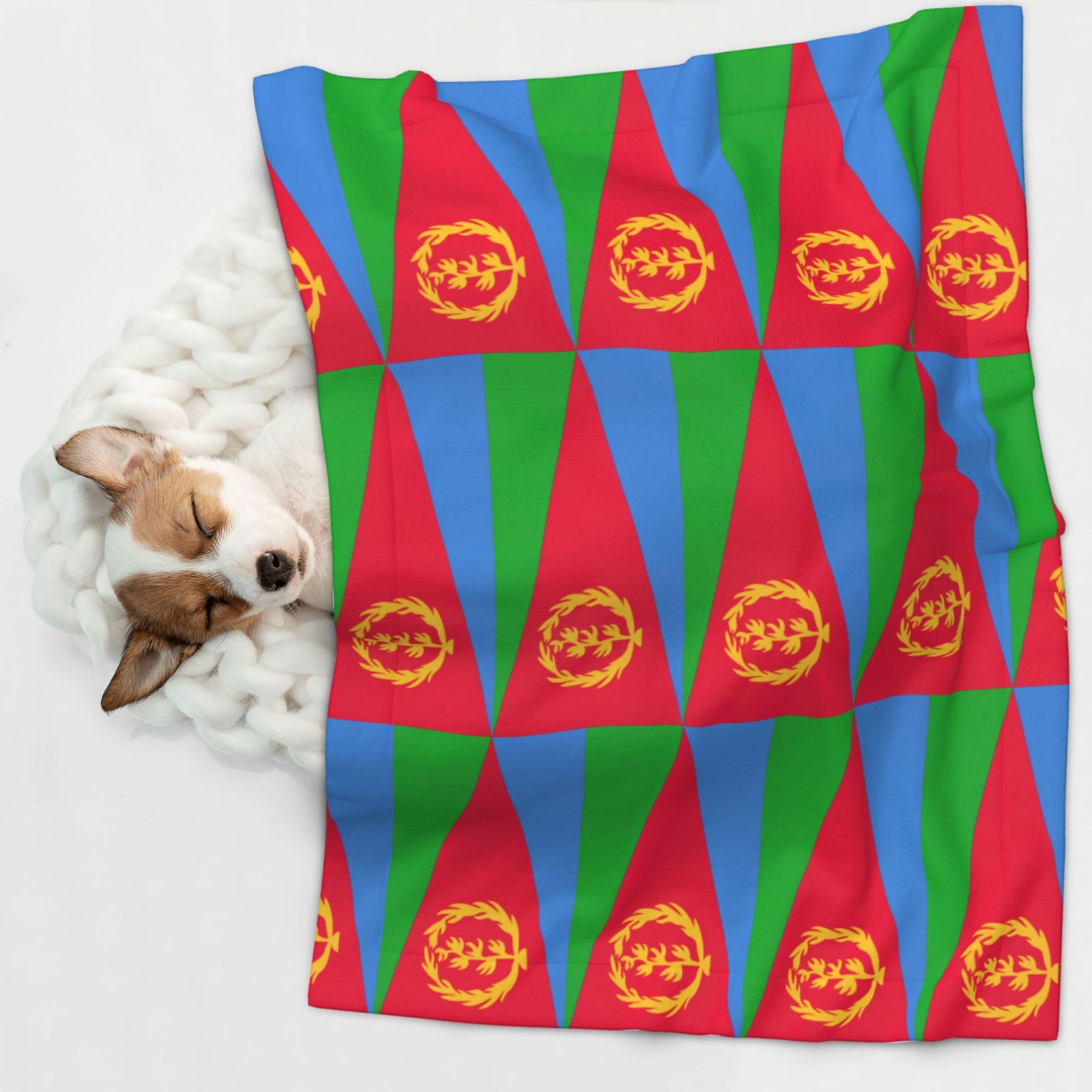 Eritrea Flag Dog Blanket Soft Warm Flannel Cat Blanket Great Pet Throw for Cats Puppy Small Medium Large Dog