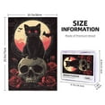 thumbnail image 4 of 1000 PCS Black Cat And Skull Rose Night 1000 Piece Puzzle For Adults,Brain Challenge,Wonderful Imagination,Funny Black Cat Wooden Jigsaw,Puzzles Suitable For Entertaining With Family During Holidays, 4 of 6
