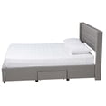 thumbnail image 3 of Baxton Studio Braylon Gray Fabric and Brown Wood Full Size Storage Platform Bed, 3 of 13