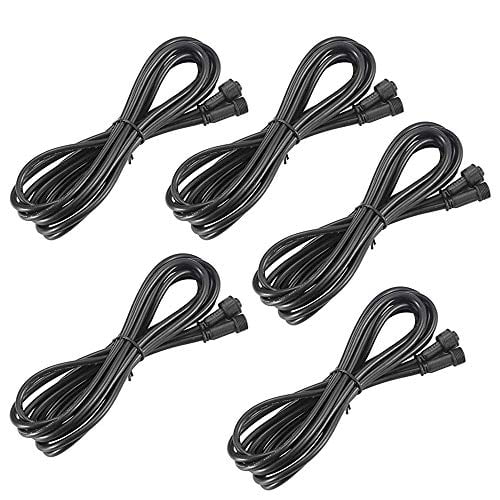 Pack of 5, FVTLED 2m 6.56ft 2Pin Extension Cable Wire with Male and Female Connectors at Both Ends for Single Color LED Deck Light