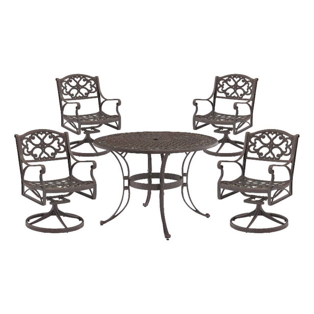 Homestyles Sanibel Ensemble de Salle à Manger Extérieur en Aluminium 5 Pcs Bronze