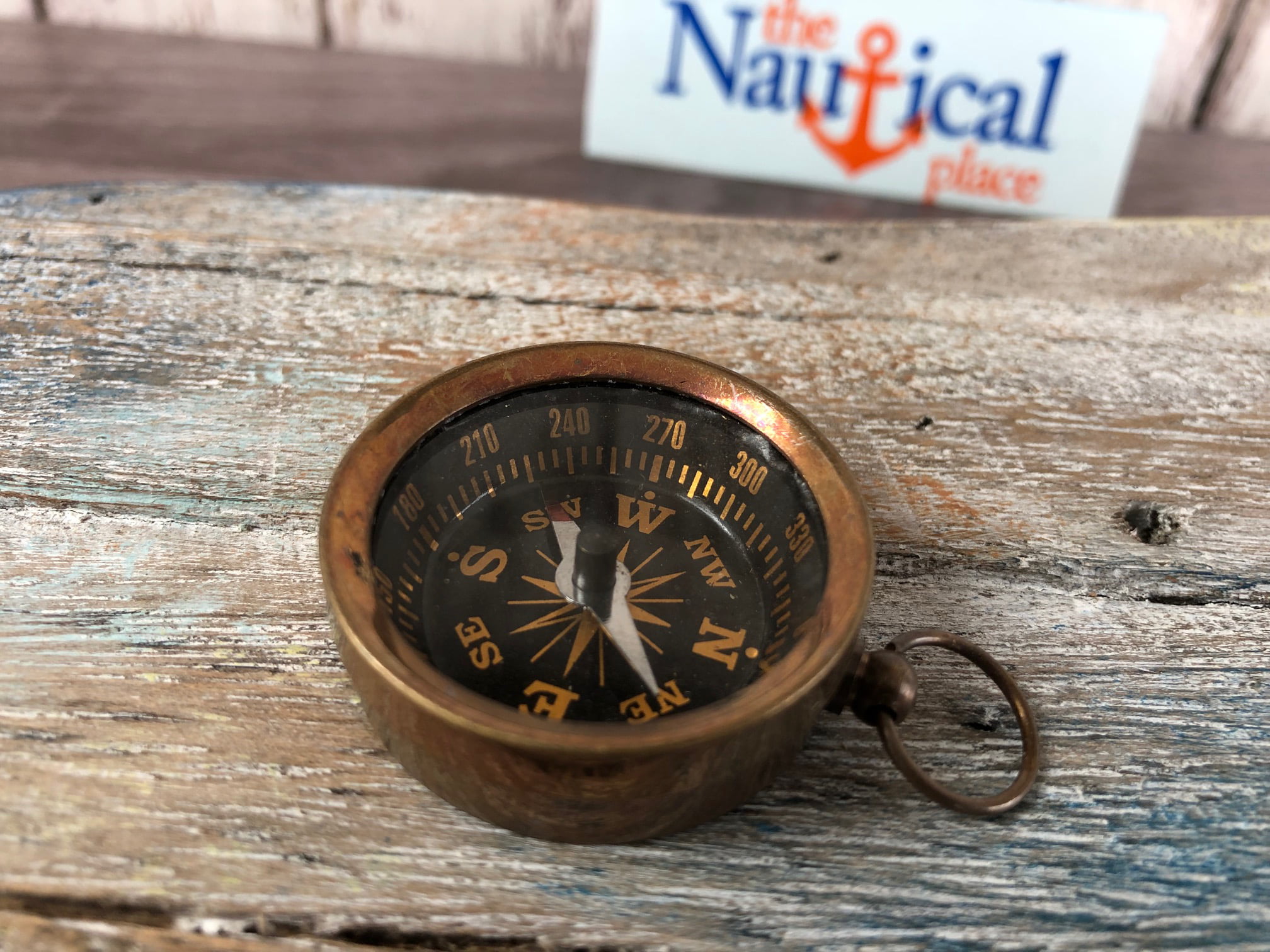 Nautical Brass Finish Compass With Lid Vintage Antique Mini Pocket Style Pendant 