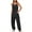 Black, variant on Akafmk Plus Size Jumpsuits for Women Summer,Casual Rompers for Women,Fashionable Solid Color V-neck Jumpsuit Loose Fitting Overalls