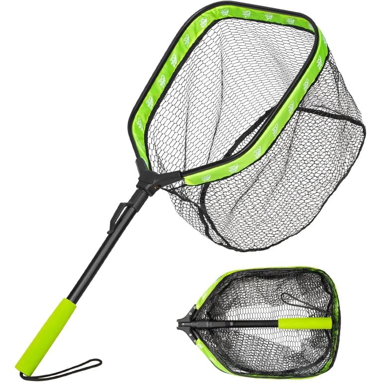 bass fishing landing net Floating Bait Well EGO Promotes responsible catch and release Designed to keep fish unharmed Flat Floating Fishing Net, Collapsible Landing