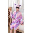 thumbnail image 1 of Girls Boys Robe Cotton Towel Animal Unicorn Hooded Bathrobe, 1 of 6