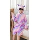 thumbnail image 3 of Albornoz con capucha de unicornio animal y toalla de algodón para niñas y niños, 3 of 6