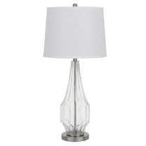 Cal Lighting 150W 3 Way Walham Glass Table Lamp With Hardback Fabric Shade (Sold In Pairs)