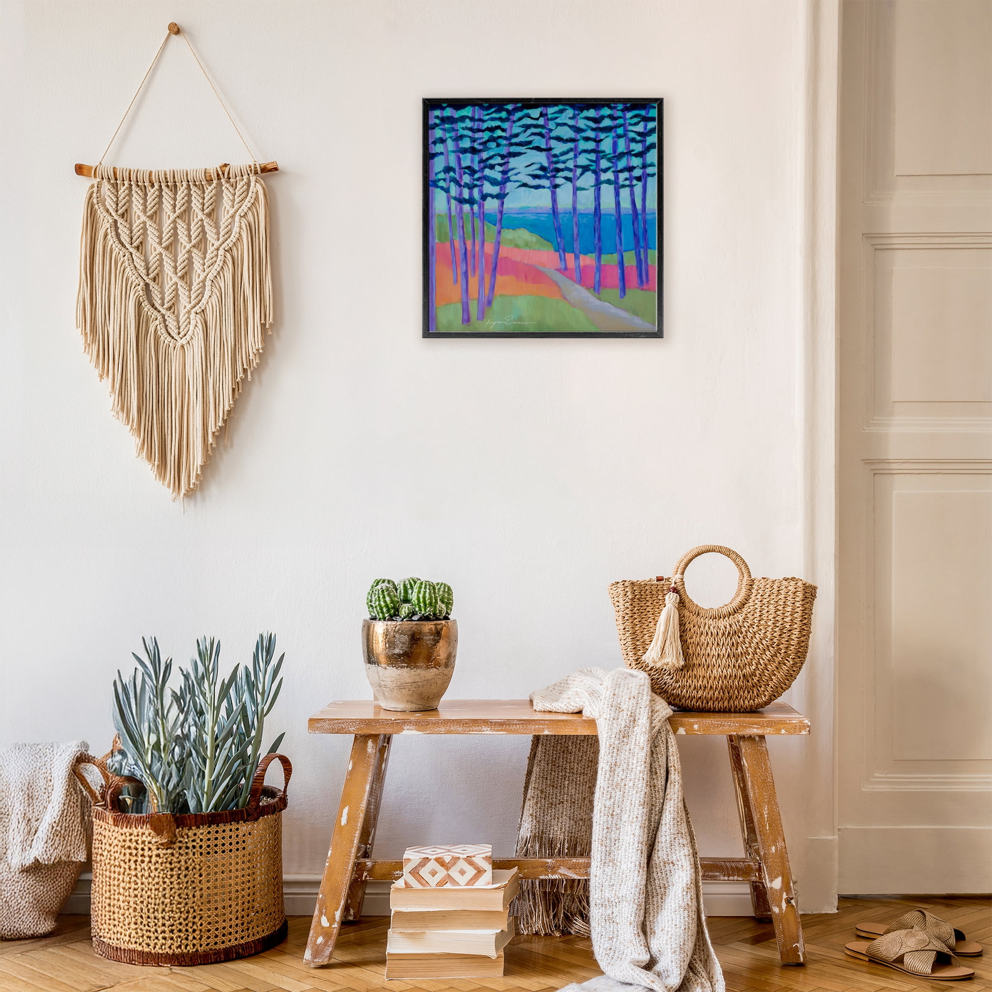 Stupell Industries Razzle Dazzle Forest Scene Black Framed Giclee Art, design by Lynn Ericson Fine Art