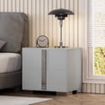 thumbnail image 2 of Resenkose Modern Storage Side Table with 2 Drawers, Stable Metal Base Nightstand, Quiet Sliding Drawer Accent Table for Bedroom, Living Room, Office, Gray, 2 of 6