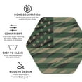 thumbnail image 3 of Pofeuu Jungle Green Camo USA Flag Print Coasters for Drinks, 4Pack PU Leather Coasters, Bar Drink Coasters for Tabletop Protection, Furniture from Damage-Hexagon, 3 of 6