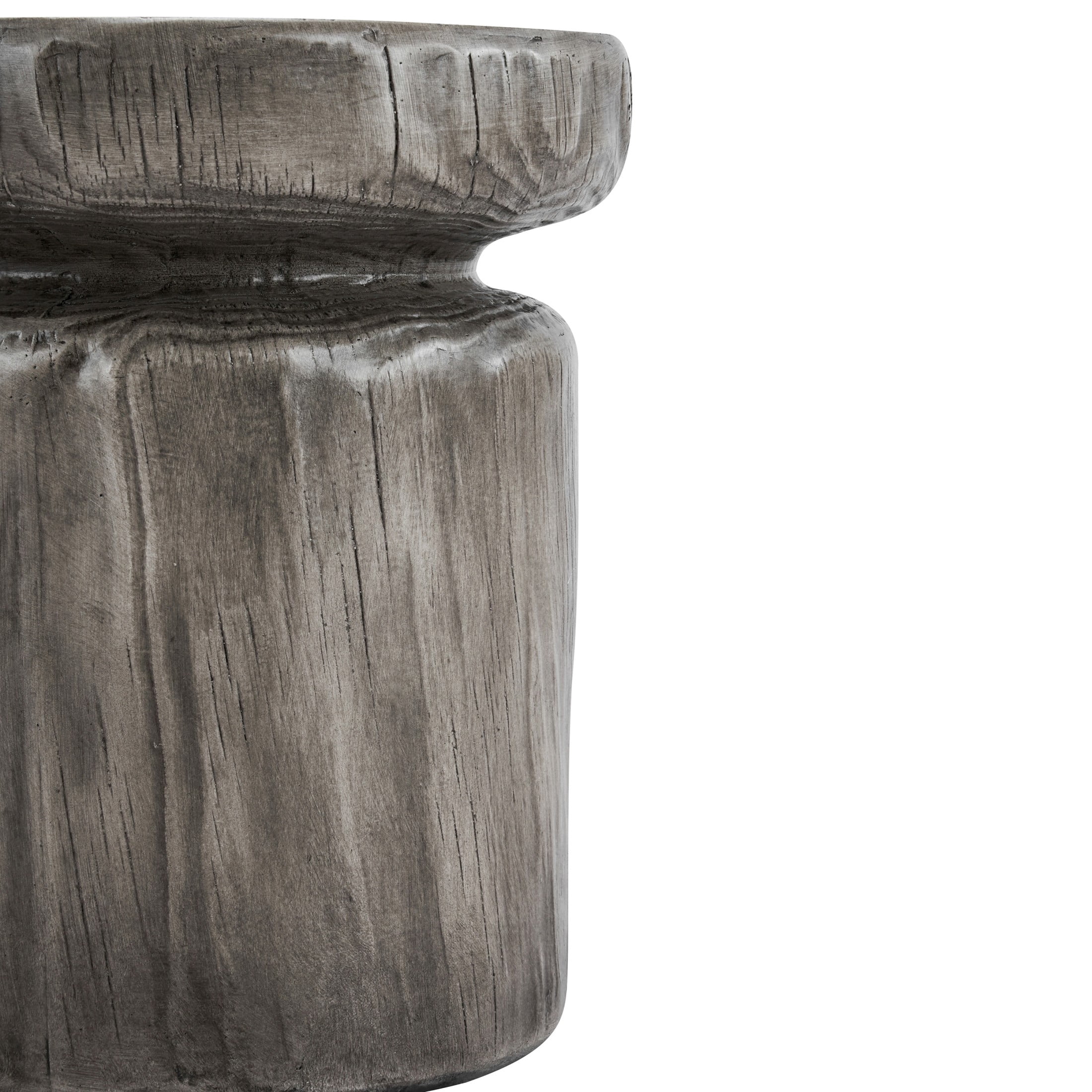 Christopher Knight Home Indoor/Outdoor Wood Grain Side Table, MGO Lightweight Concrete Tree-Stump, Gray