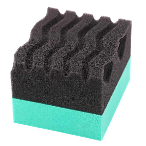 Hand Tire Waxing Sponge,Square Wavy Green car waxing applicator For Car Body, Interior , Tire Shine,Washable&Durable