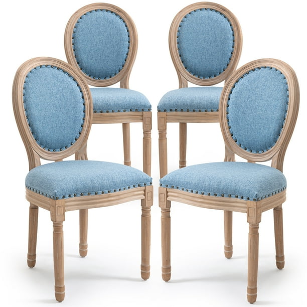 AVAWING French Country Dining Chairs Set of 4, Farmhouse Fabric Dining