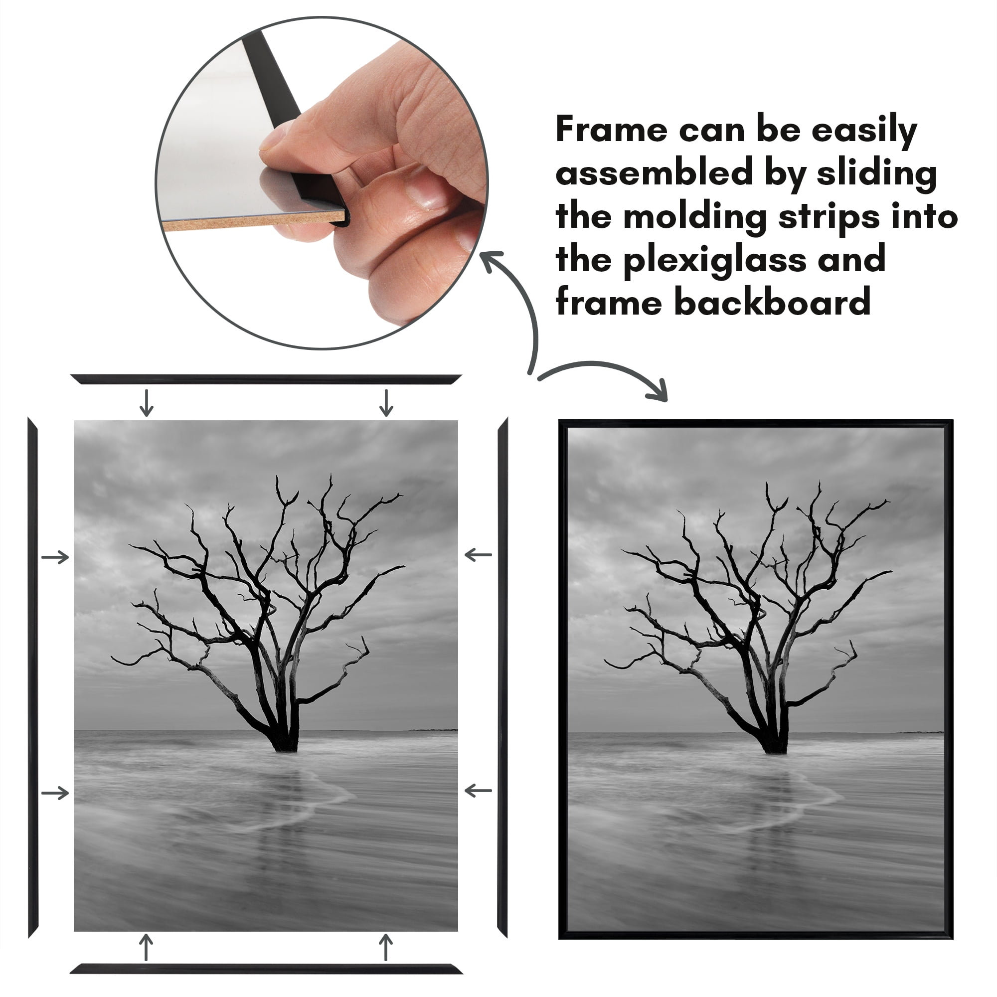 Americanflat 3 Piece 18x24 Framed Wall Art Triptych - Ocean Breeze Watercolors by Kelsey McNatt並行輸入 Americanflat 3 Piece 18x24 Unmatted Framed Print Set - Abstract