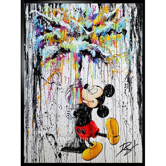 Kit de pintura de diamantes de polvo de Disney, grafiti colorido, Mickey, Hada, dibujos animados, imagen de moda, punto de cruz, hecho a mano, arte de diamantes de imitación DIY