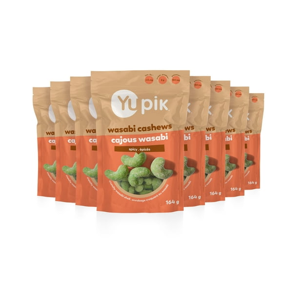 Yupik Wasabi Cashews, Intense Spicy Snacks, Crunchy Cashews, Wasabi Flavored Shell, Asian-Inspired Snacks, Perfect for Sushi Night, Party Snacks, Game Night, 8 Count, 164 g