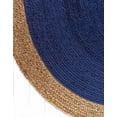 thumbnail image 3 of 7 Ft Round Inner Navy Blue Jute Area Rug | Handmade | Solid Farmhouse Design | Natural Jute Rug for Living Room | Dining Room | Bedroom | Kitchen | Hallway | Entryway, 3 of 5