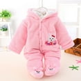 thumbnail image 2 of CAIVO Baby Jumpsuit Footie Hooded Thicken Winter Bunting Outwear Snowsuit Pajamas For Girls Boys Leisure Toddler Child Daily Wear, 2 of 5