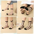 thumbnail image 2 of CAILDANL 10 Pairs Sheer Socks Striped Plaid Mesh Dot Bow See Through Transparent Socks for Women Girls, 2 of 7