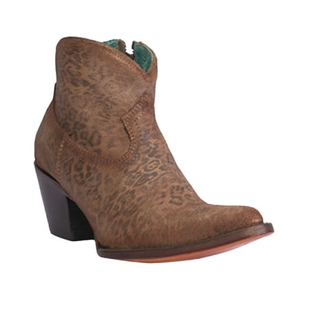 

Corral Women s Cheetah Print Suede Booties Round Toe - A4468 10 M US