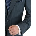 thumbnail image 5 of LN LUCIANO NATAZZI Italian Men's Suit 180'S Cashmere Wool Ticket Pocket Stripe Charcoal Stripe, 5 of 7