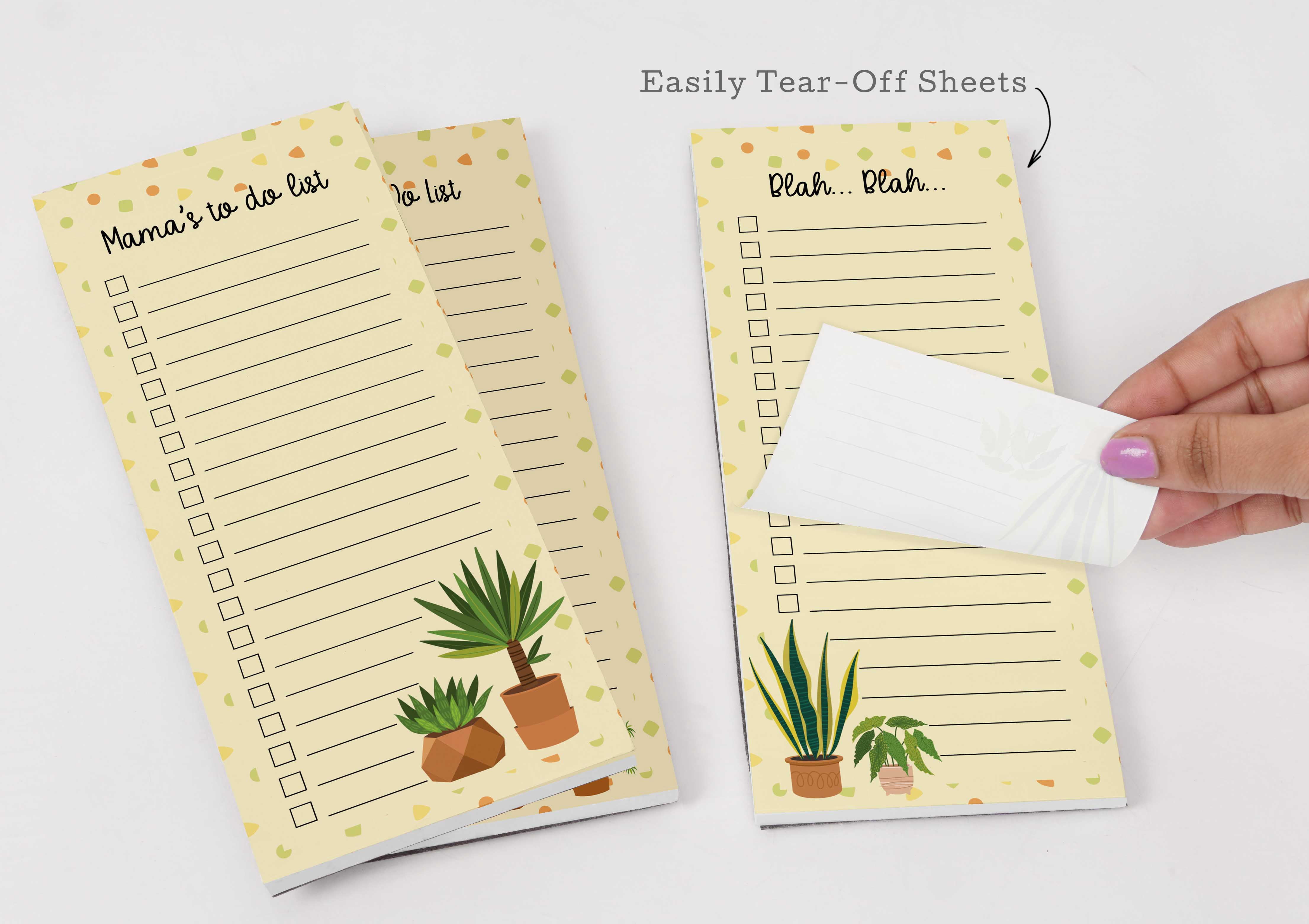 Inkdotpot Pack of 3 Magnetic Fridge To-Do List Notepads- Magnetic Memo Pads For Refrigerator-(50 Sheets Each)-6H