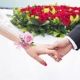 thumbnail image 5 of Rose Wrist Corsage Purple Bridesmaid Wrist Corsage Bracelet 2 Pack Prom Corsage Wristlet Bridal Wrist Corsages for Wedding Bridesmaid Bridal Shower Prom Suit Party Decor, 5 of 9