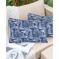 thumbnail image 6 of Navy Blue Garden Throw Pillow Cover 20 x 30 Inch Decorative Pillow Cover Modern Art Building Trees Landscape Lumbar Pillowcase Seasonal Rectangle Cushion Case for Couch Sofa Bed Living Room, 6 of 7
