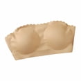 thumbnail image 5 of AJGRHE Women Cotton BraSeamless Wireless Strapless Lace Push Up Bra for Women Everyday Comfort Support Casual Wear Khaki L, 5 of 6