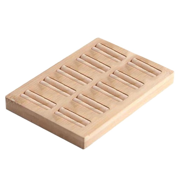 10-Slot Jewelry Ear Studs Display Tray Storage Box Case s Holder Organizer, Bamboo