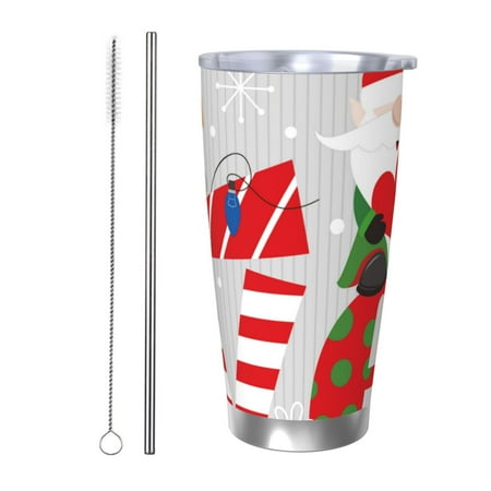 

Tideii Christmas Gnome With Love for 20OZ Car Cup Stainless Steel Cold and Hot Cup with Lid Suitable for Outdoor and Home Unisex-Straw Two-piece Set