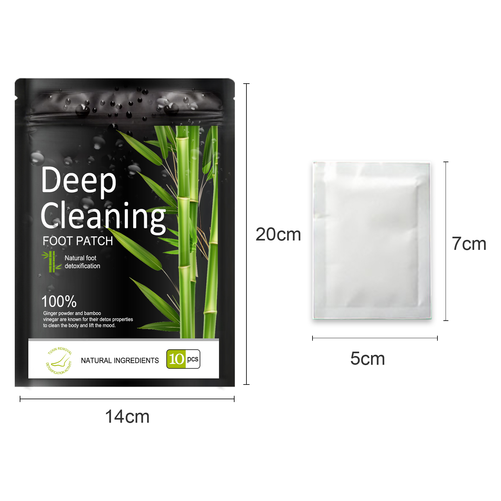 Alvantor Deep Cleaning Herbal Foot Patches Ginger Bamboo Vinegar for Daily Comfort, 10 Pack