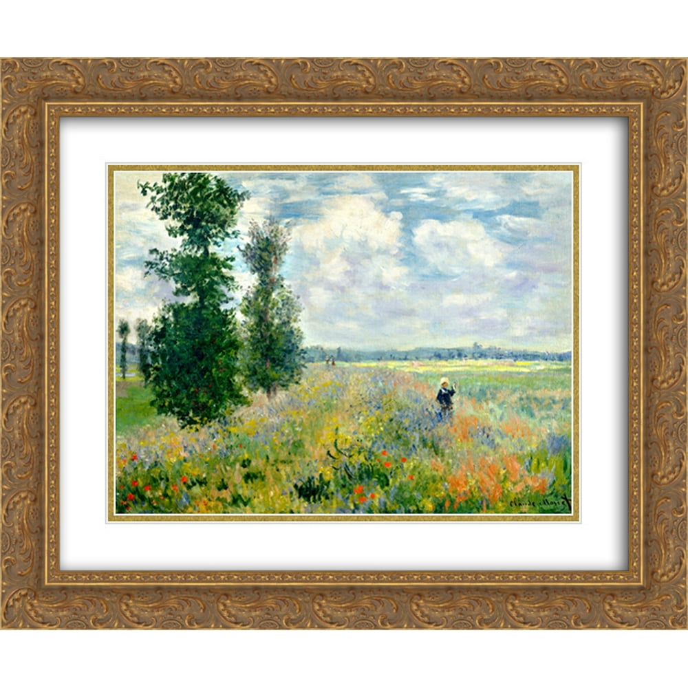 Claude 2x Matted 24x20 Gold Ornate Framed Art Print 'Poppy Field
