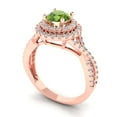 thumbnail image 2 of 1.3125 ct Round Cut Natural Peridot Solitaire with Accents Engagement Ring for Women in 18K Rose Gold, 2 of 5