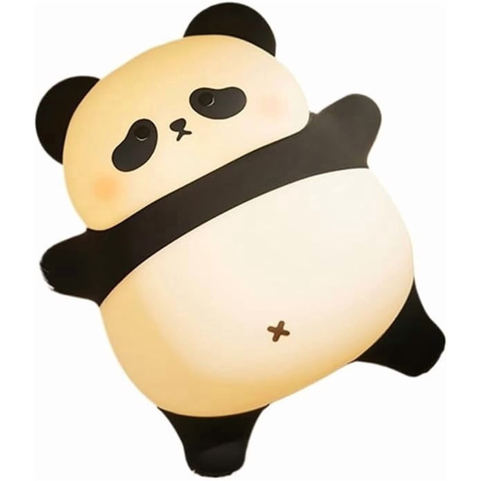 AIOMUO Soft Silicone Panda Bedside Mood Lamp, BPA-Free Dimmable Night Light with 30-Min Timer, USB Portable Nursery Light for Breastfeeding and Sleeping Support, Panda Lover Gift