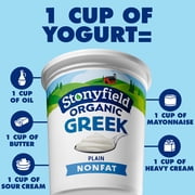 Stonyfield Organic Greek Nonfat Yogurt, Plain, 32 oz.