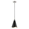 thumbnail image 2 of 60/7478-Nuvo Lighting-Tango - 1 Light Large Pendant In Mid-Century Modern Style-20.13 Inches Tall and 15 Inches Wide-Matte Black/Polished nickel, 2 of 4