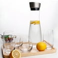 thumbnail image 2 of Cold water bottle, juice bottle, 1.2L acrylic transparent juice bottle, glass water bottle, transparent juice bottle with lid, 2 of 8