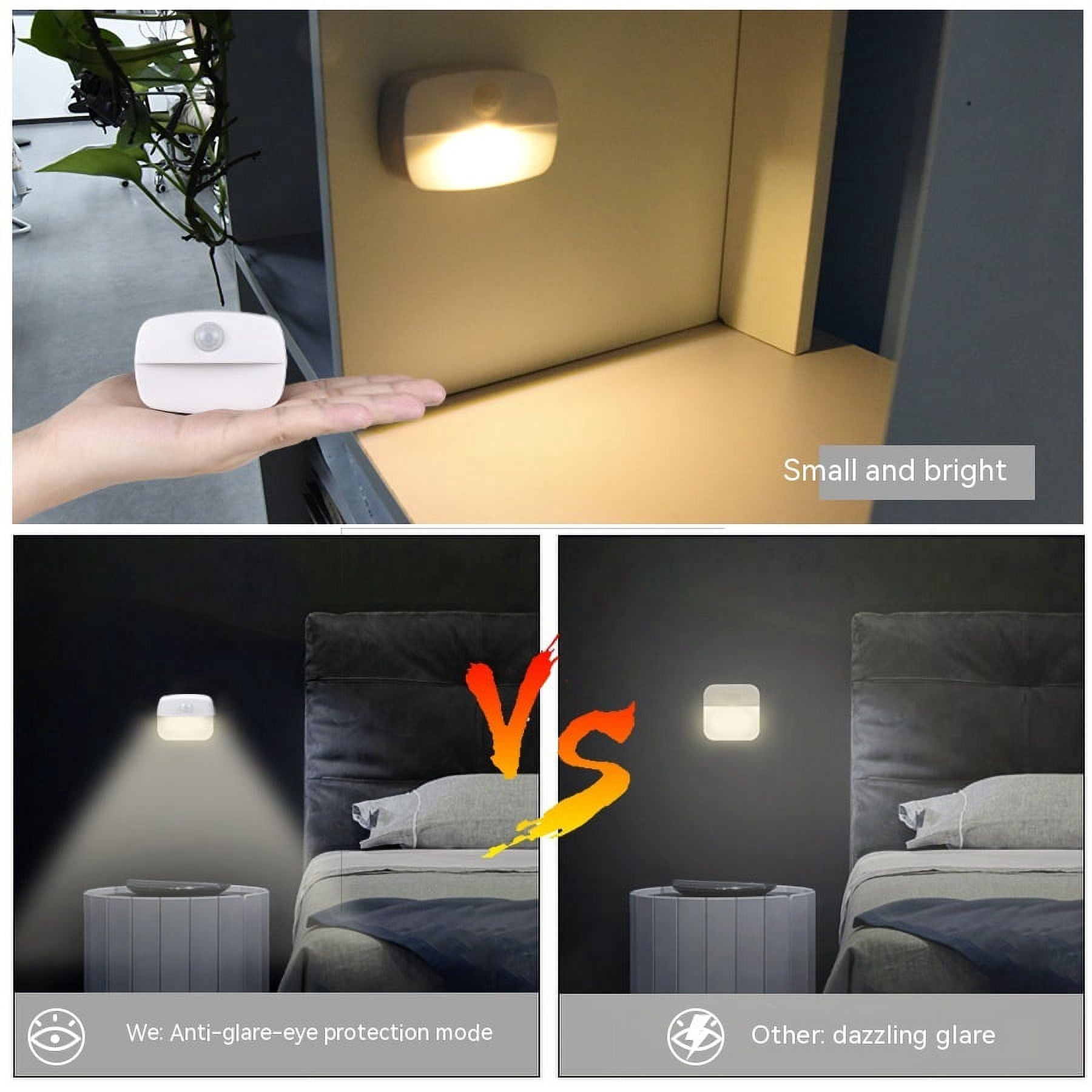 Motion Sensor Night Light Plug in 4 Pack,Smart Night Lights Plug Into Wall Sensor,Dusk to Dawn Sensor for Bedroom,Toilet,Hallway,Kitchen