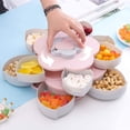 thumbnail image 4 of houseweet bloom flor caja de aperitivos giratoria tuerca tazón mesa dulces organizador de almacenamiento de alimentos con soporte para teléfono Ormromra HFP-0374-2, 4 of 4