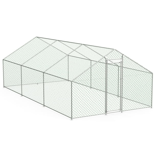 Petsdo 3X6m Large Metal Chicken Coop with Run,with Waterproof Cover for