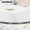 thumbnail image 2 of decorUhome Linen Rectangle Tablecloth 60x102 inch, Stain and Wrinkle Resistant Washable Table Cloth, Decorative Waterproof Fabric Table Cover for Dining Party, White, 2 of 8